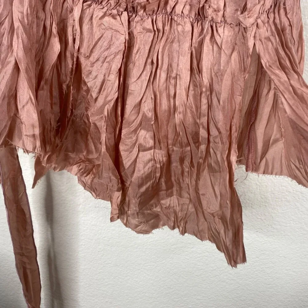 NWT Calma Women's Top Pink Size M Silk Rhinestones Fairy Unique Old Money - Picture 8 of 13